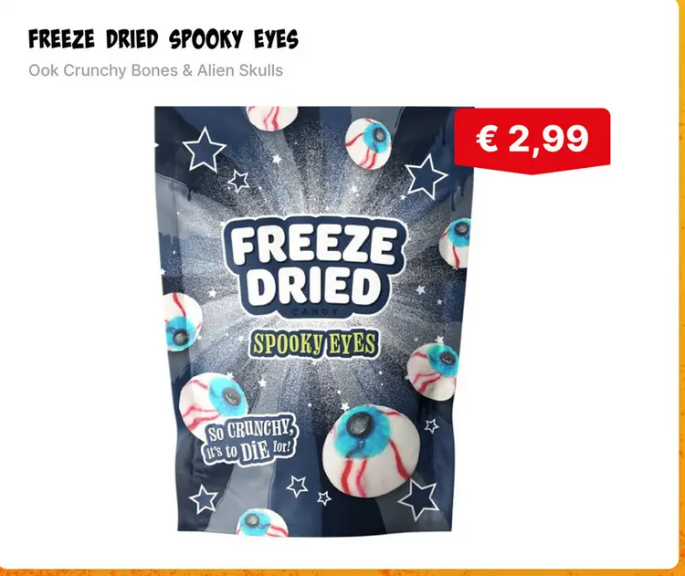 Aanbieding: Freeze dried spooky eyes