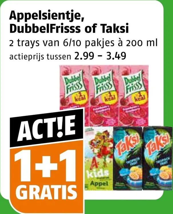 Aanbieding: Appelsientje, DubbelFrisss of Taksi