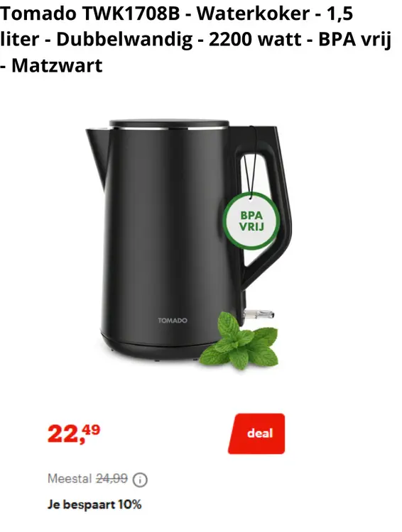 Promotie: TWK1708B - Waterkoker