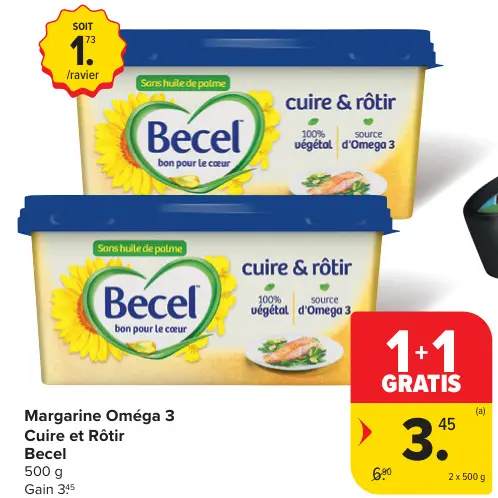 Offre: Margarine Oméga 3 Cuire et Rôtir