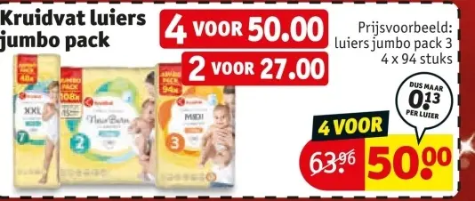 Aanbieding: Kruidvat luiers jumbo pack