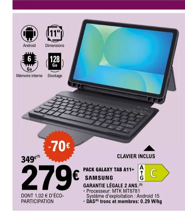 Offre: Pack Galaxy Tab A11+
