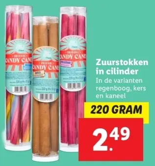 Aanbieding: Zuurstokken in cilinder