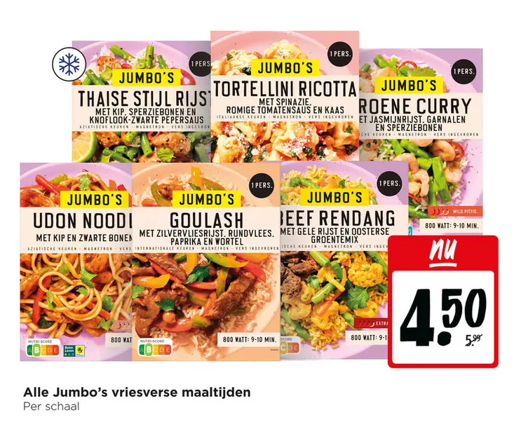 Aanbieding: Alle Jumbo's vriesverse maaltijden