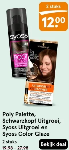Aanbieding: Poly Palette, Schwarzkopf Uitgroei, Syoss Uitgroei en Syoss Color Glaze