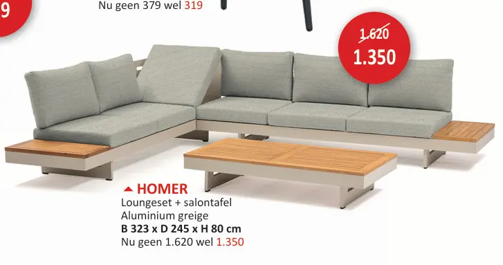 Promotie: Homer Loungeset + salontafel