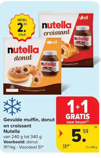 Promotie: Gevulde muffin, donut en croissant