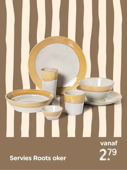 Aanbieding: Servies Roots oker