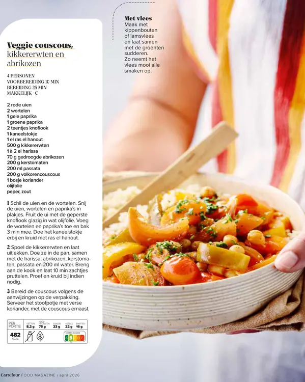 Promotie: Veggie couscous, kikkererwten en abrikozen