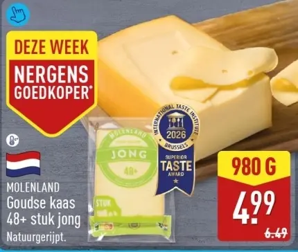 Aanbieding: Goudse kaas 48+ stuk jong