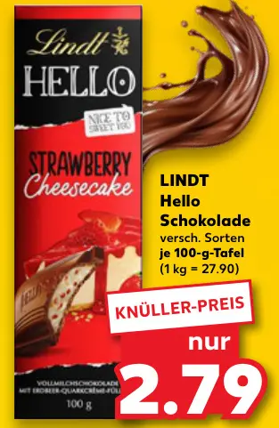 Aanbieding: Hello Schokolade Strawberry Cheesecake