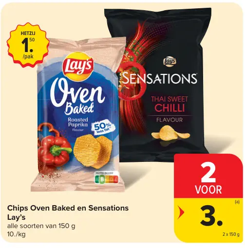 Promotie: Chips Oven Baked en Sensations
