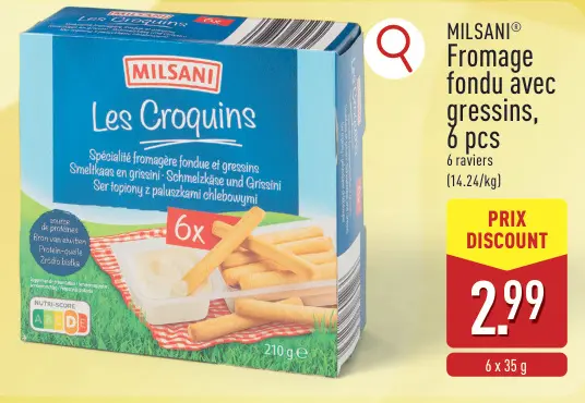 Offre: Fromage fondu avec gressins