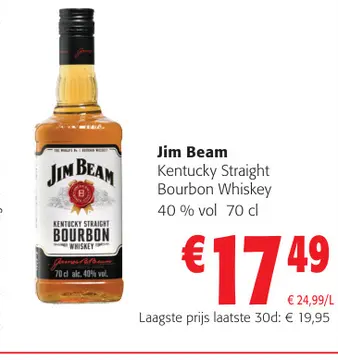 Aanbieding: Jim Beam Kentucky Straight Bourbon Whiskey
