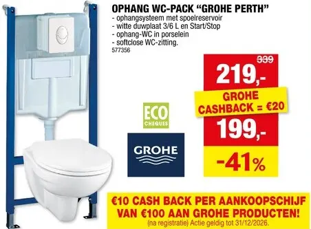 Promotie: Ophang wc-pack "GROHE PERTH"