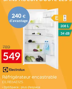 Offre: Réfrigérateur encastrable