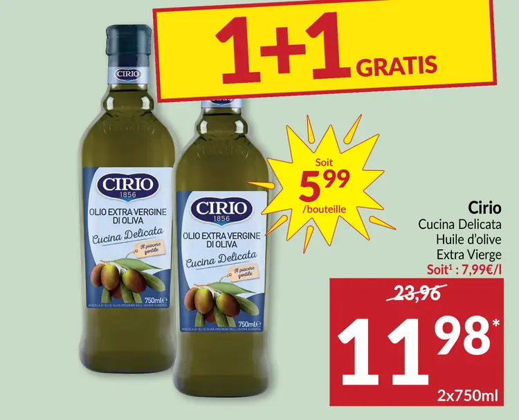 Offre: Cucina Delicata Huile d'olive Extra Vierge