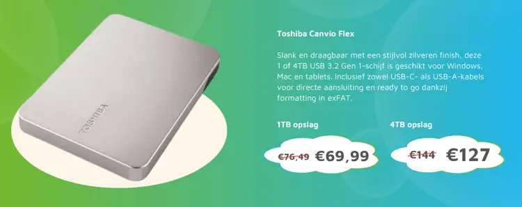 Aanbieding: Toshiba Canvio Flex 4TB