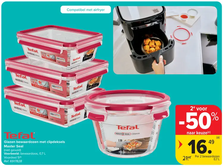 Promotie: Glazen bewaardozen met clipdeksels Master Seal