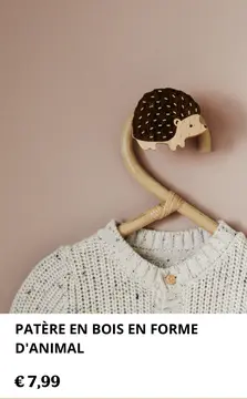 Offre: Patère en bois en forme d'animal