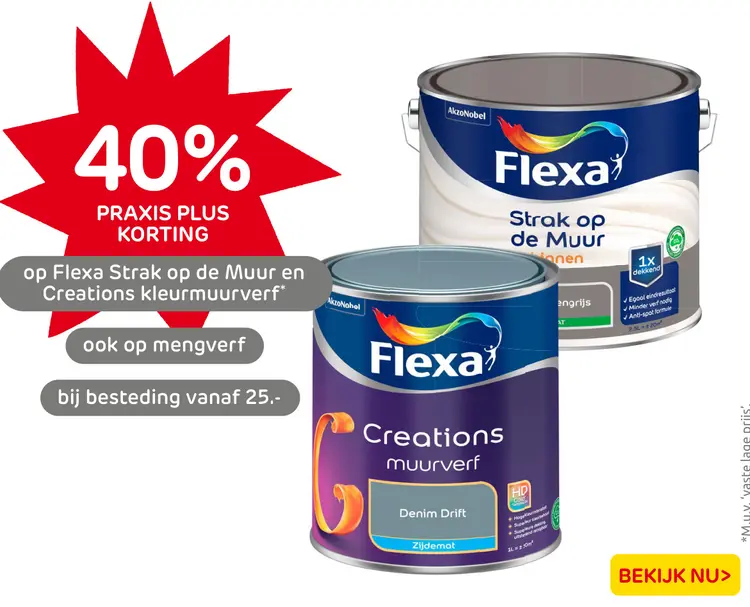 Aanbieding: Flexa Strak op de Muur en Creations kleurmuur