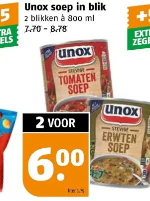 Aanbieding: soep in blik