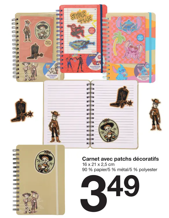 Offre: Carnet avec patchs décoratifs