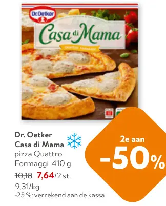 Promotie: Casa di Mama pizza Quattro Formaggi