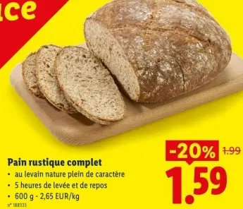Offre: Pain rustique complet