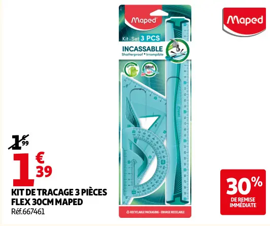 Offre: Kit de tracage 3 pièces flex 30cm
