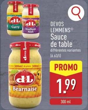 Offre: Sauce de table