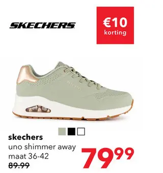 Aanbieding: Skechers Uno-Shimmer Away dames sneakers groen