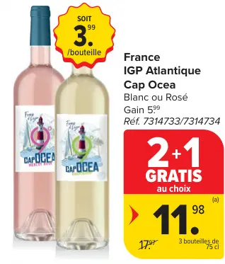 Offre: IGP Atlantique Cap Ocea Blanc ou Rosé