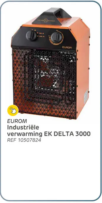 Promotie: De eurom ek delta 3000 is een elektrische ventilatorkachel voor gebruik in werkplaats, schuur en garage.