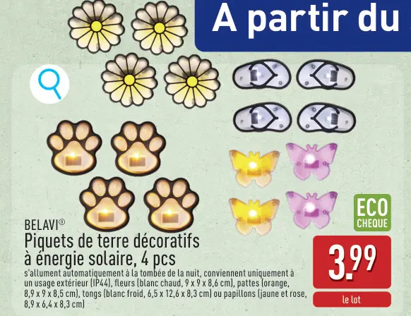Offre: Piquets de terre décoratifs à énergie solaire