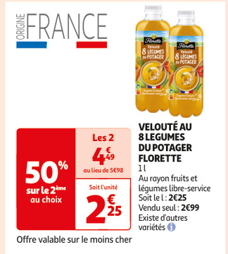 Offre: VELOUTÉ AU 8 LEGUMES DU POTAGER FLORETTE