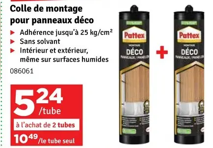Offre: Colle de montage pour panneaux déco