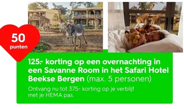 Aanbieding: Overnachting in een Savanne Room in het Safari Hotel Beekse bergen