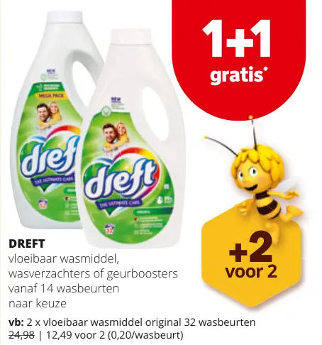 Promotie: vloeibaar wasmiddel, wasverzachters of geurbooster