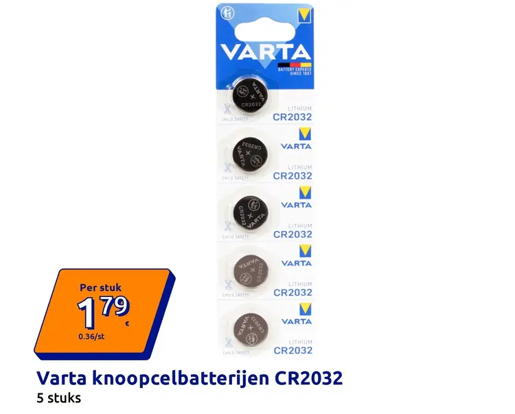 Aanbieding: Varta knoopcelbatterijen CR2032