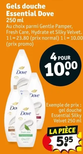 Offre: Gels douche Essential