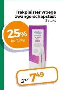 Aanbieding: Trekpleister vroege zwangerschapstest