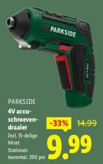 Aanbieding: PARKSIDE 4V accu-schroevendraaier