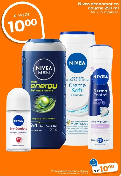 Aanbieding: Nivea deodorant en douche