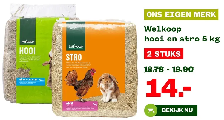 Aanbieding: Hooi en stro 5 kg