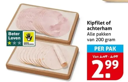 Aanbieding: Kipfilet of achterham