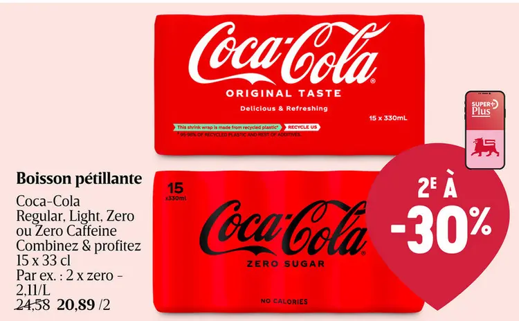 Offre: Boisson pétillante Coca-Cola