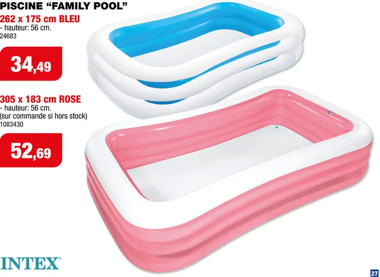 Offre: Intex Family Pool piscine gonflable