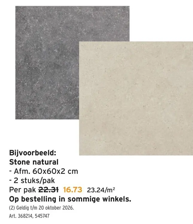 Promotie: Stone natural