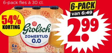 Aanbieding: 6-pack fles Grolsch ZOMERTIJD 0.0